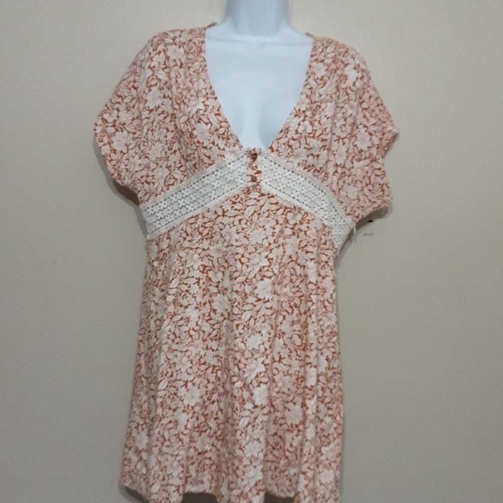Altar'd state women mini casual floral dress embroidered L y2k babydoll Vacation